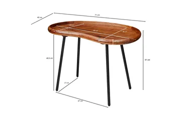 Mondry Sofabord 79 cm Nyreformet - Massivt Tre/Svart - Møbler - Bord - Sofabord