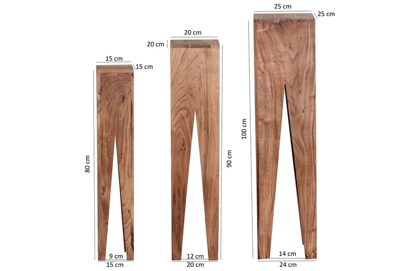 Monseratt Settbord 3-pk - Brun - Møbler - Bord - Sofabord