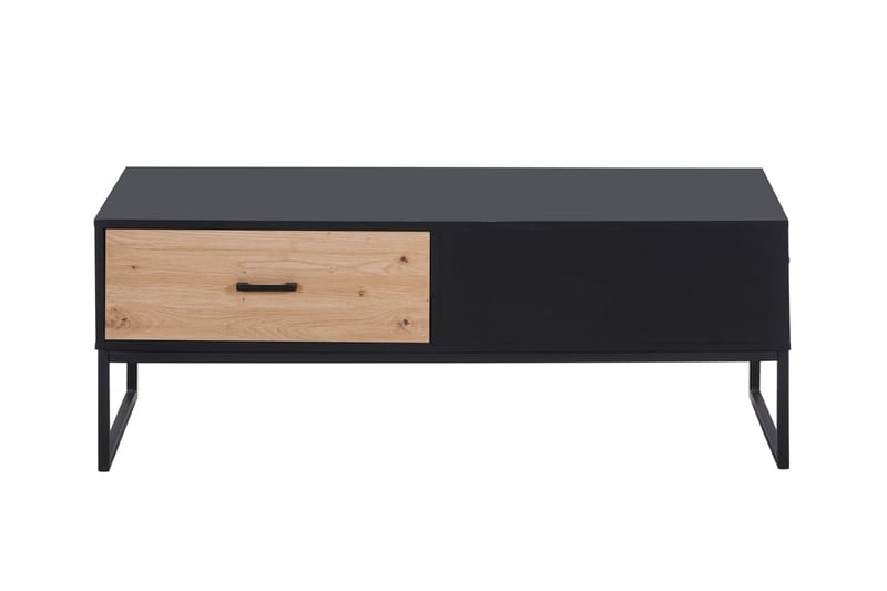 Montesson Sofabord 120 cm med Oppbevaringshylle + Skuff - Svart/Brun - Møbler - Bord - Sofabord