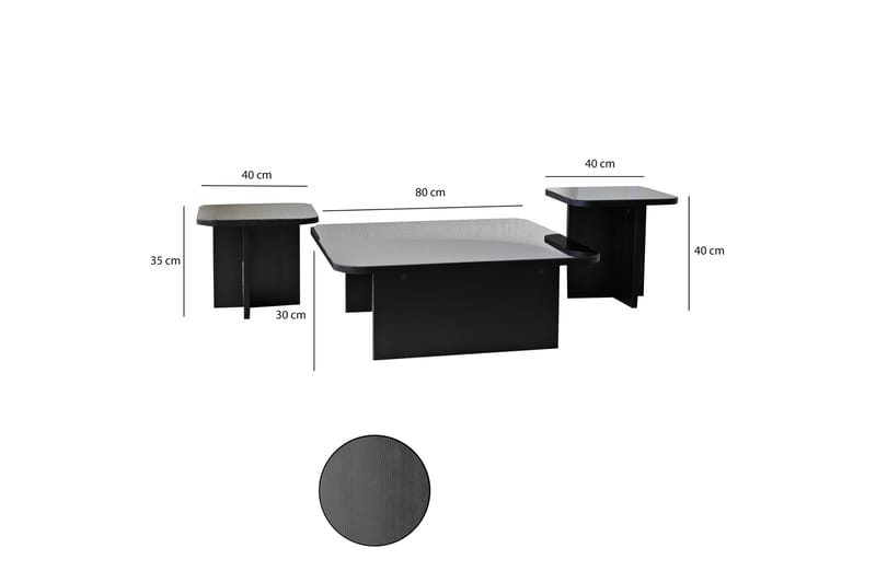 Moosonee Sofabord 80 cm - Svart - Møbler - Bord - Sofabord
