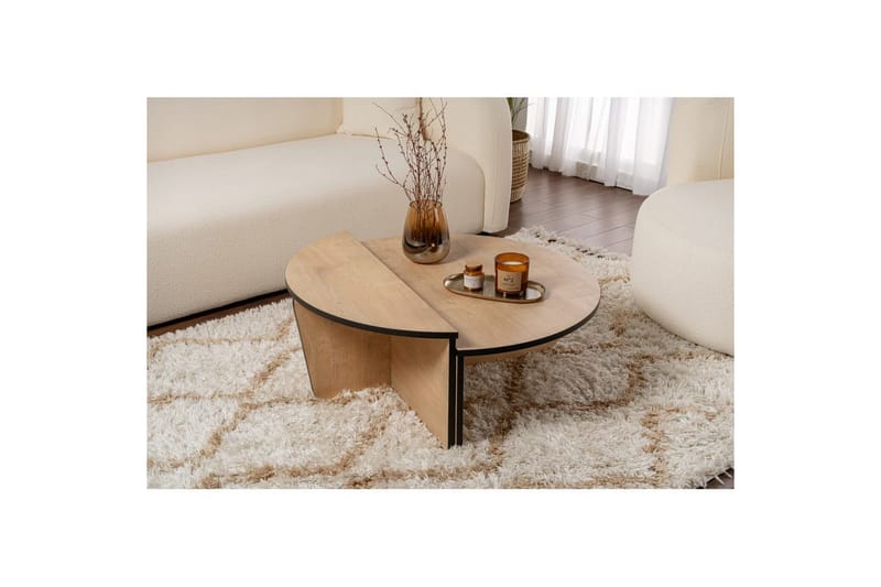 Sofabord Mukund Honey Oak Black - Honey Oak Black - Møbler - Bord - Sofabord