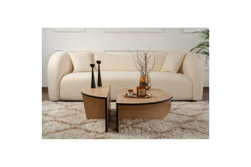 Sofabord Mukund Honey Oak Black - Honey Oak Black - Møbler - Bord - Sofabord