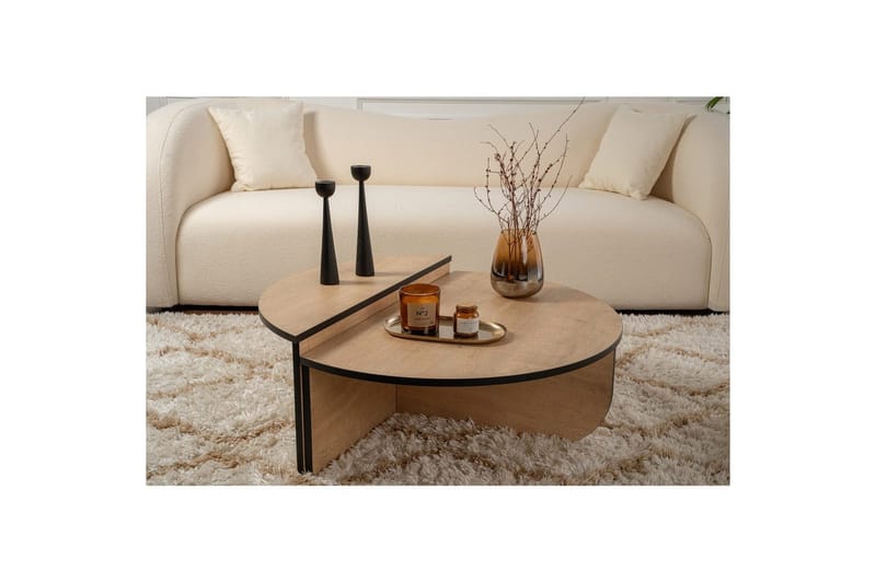 Sofabord Mukund Honey Oak Black - Honey Oak Black - Møbler - Bord - Sofabord
