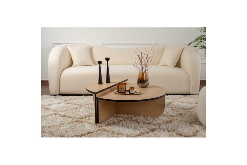 Sofabord Mukund Honey Oak Black - Honey Oak Black - Møbler - Bord - Sofabord