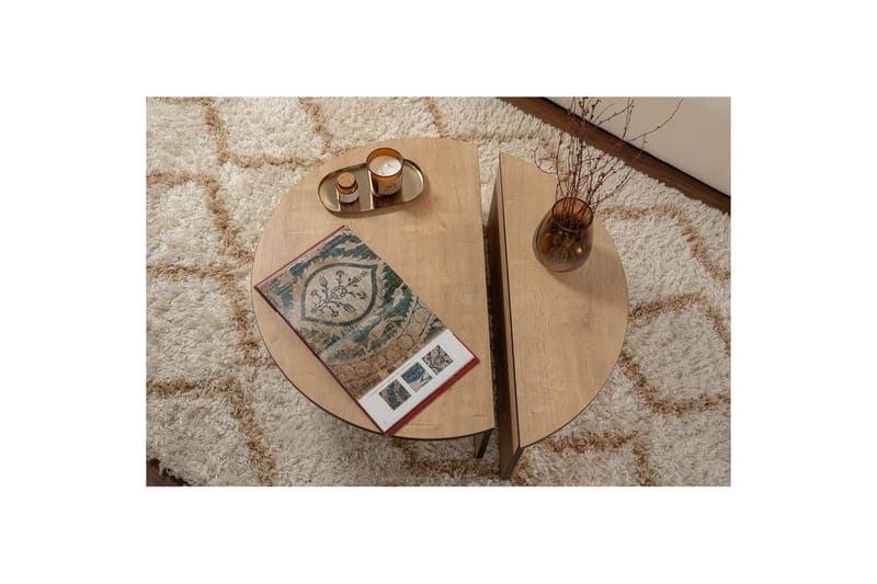 Sofabord Mukund Honey Oak Black - Honey Oak Black - Møbler - Bord - Sofabord