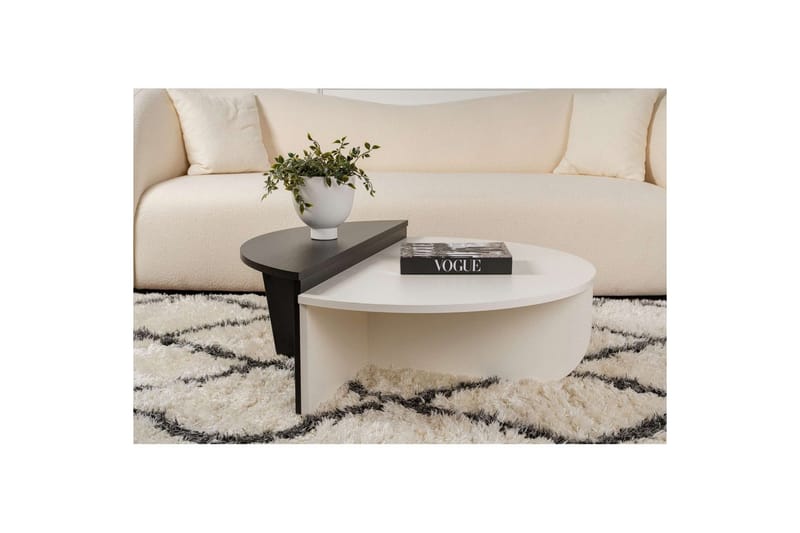 Sofabord Mukund Tre Hvit Tre Svart - Tre Hvit Tre Svart - Møbler - Bord - Sofabord