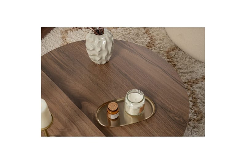 Sofabord Mukund Valnøtt Hvit - Valnøtt Hvit - Møbler - Bord - Sofabord