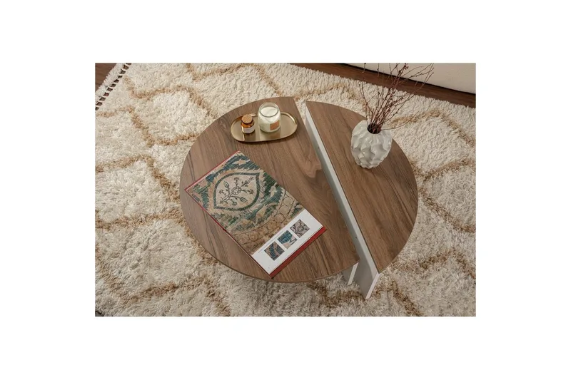 Sofabord Mukund Valnøtt Hvit - Valnøtt Hvit - Møbler - Bord - Sofabord