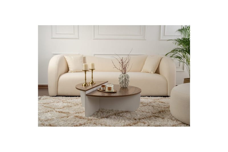 Sofabord Mukund Valnøtt Hvit - Valnøtt Hvit - Møbler - Bord - Sofabord