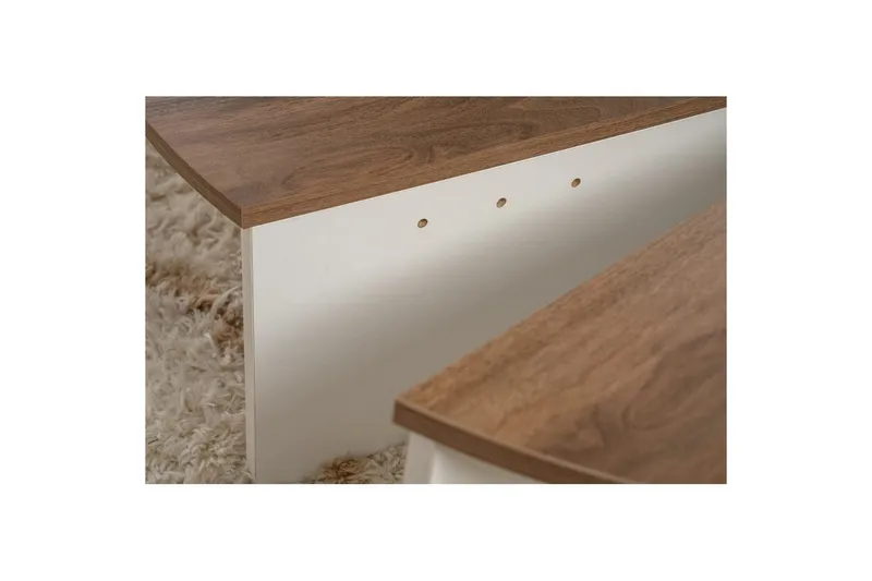 Sofabord Mukund Valnøtt Hvit - Valnøtt Hvit - Møbler - Bord - Sofabord