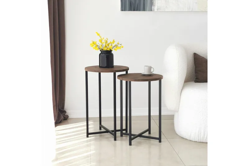 Mumondo Sofabord 35x35x35 cm Rundt - Brun - Møbler - Bord - Sofabord