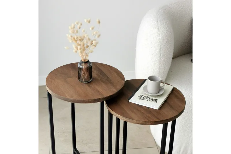 Mumondo Sofabord 35x35x35 cm Rundt - Brun - Møbler - Bord - Sofabord