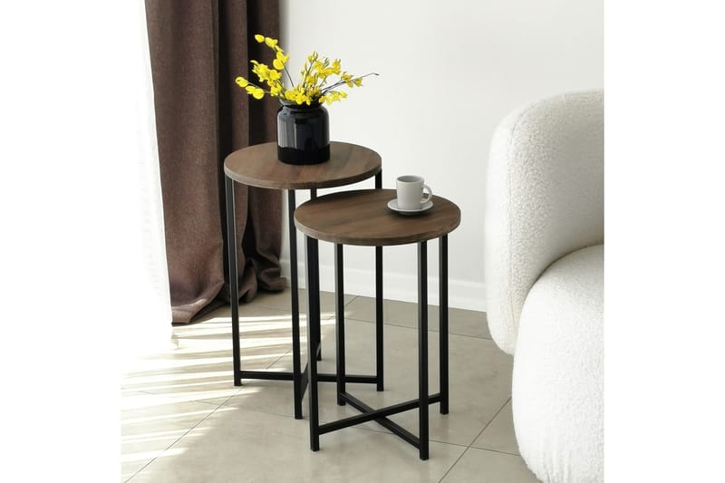 Mumondo Sofabord 35x35x35 cm Rundt - Brun - Møbler - Bord - Sofabord