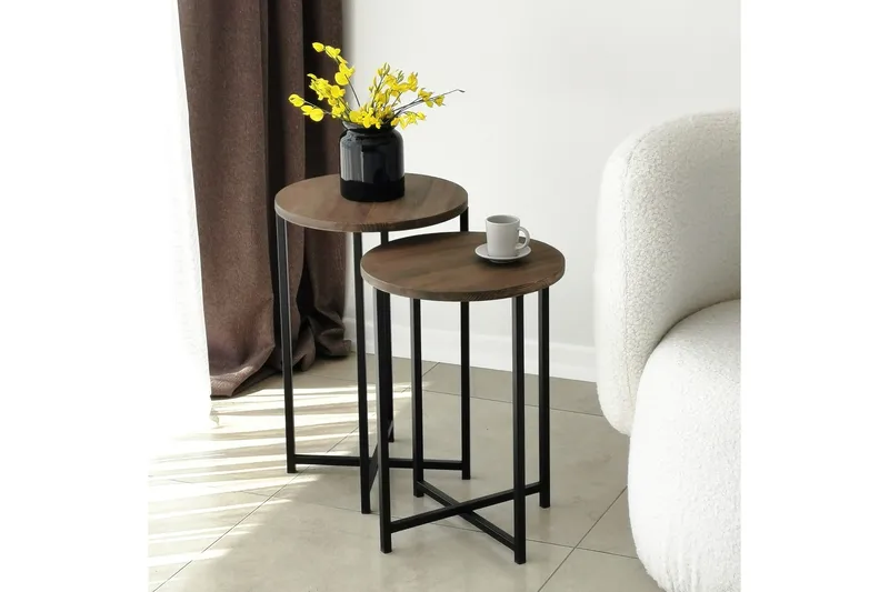 Mumondo Sofabord 35x35x35 cm Rundt - Brun - Møbler - Bord - Sofabord