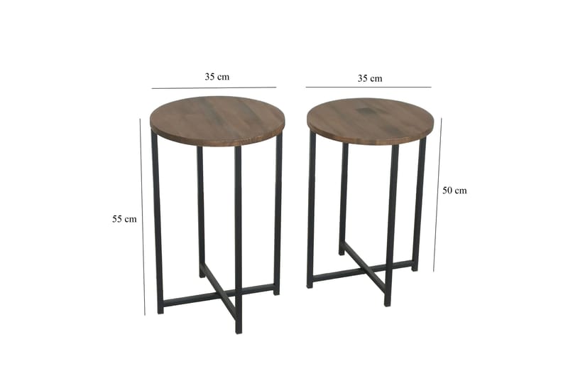 Mumondo Sofabord 35x35x35 cm Rundt - Brun - Møbler - Bord - Sofabord