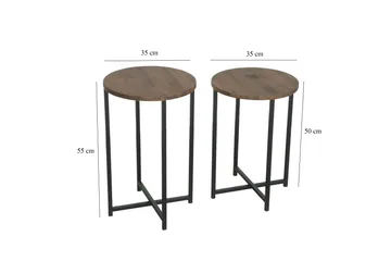 Mumondo Sofabord 35x35x35 cm Rundt - Brun - Møbler - Bord - Sofabord