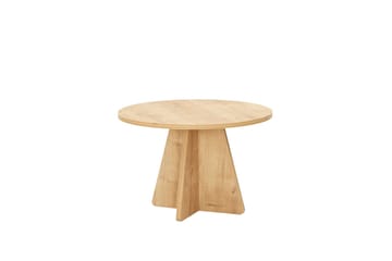 Munne Rundt Salongbord 60 cm i Tre med Kryssben - Beige - Møbler - Bord - Sofabord