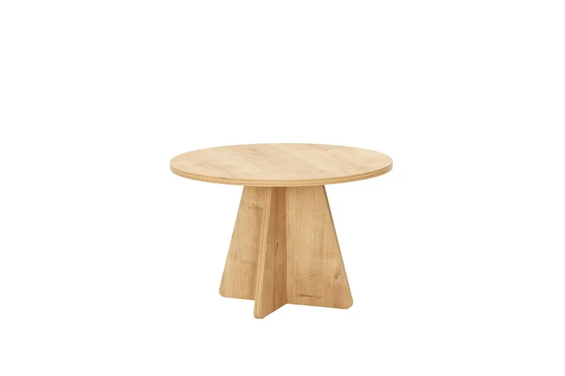 Munne Rundt Salongbord 60 cm i Tre med Kryssben - Beige - Møbler - Bord - Sofabord