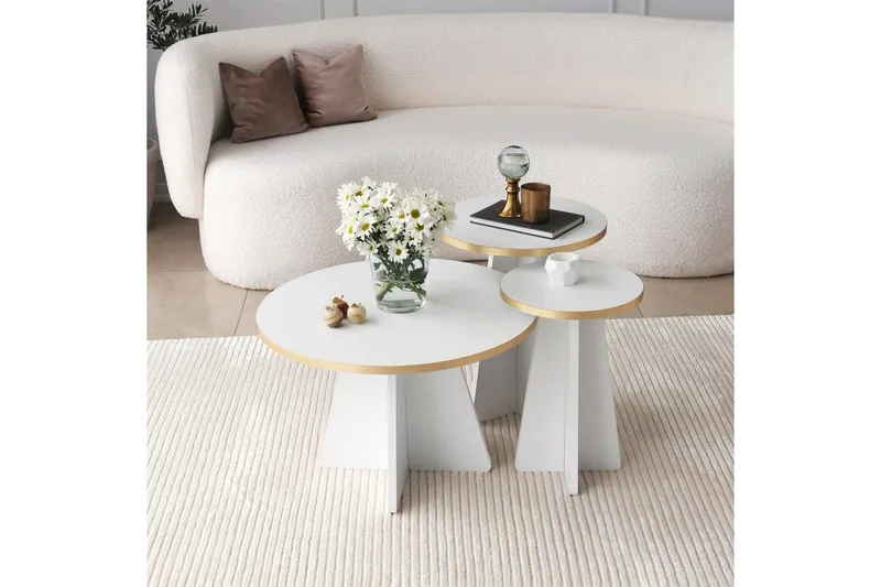 Munne Sofabord 60 cm - Hvit - Møbler - Bord - Sofabord