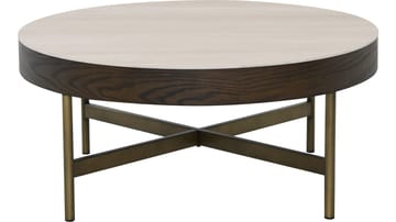 Sofabord Myrdal 90 cm - Travertintopp med bronsefargede metallben - Møbler - Bord - Sofabord