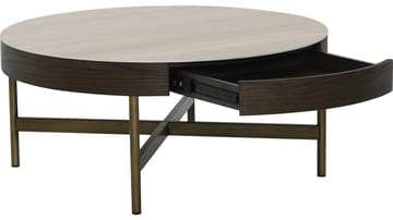 Sofabord Myrdal 90 cm - Travertintopp med bronsefargede metallben - Møbler - Bord - Sofabord