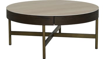 Sofabord Myrdal 90 cm - Travertintopp med bronsefargede metallben - Møbler - Bord - Sofabord