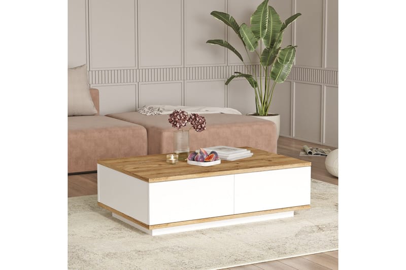 Najar Sofabord 90 cm - Brun/Hvit - Møbler - Bord - Sofabord