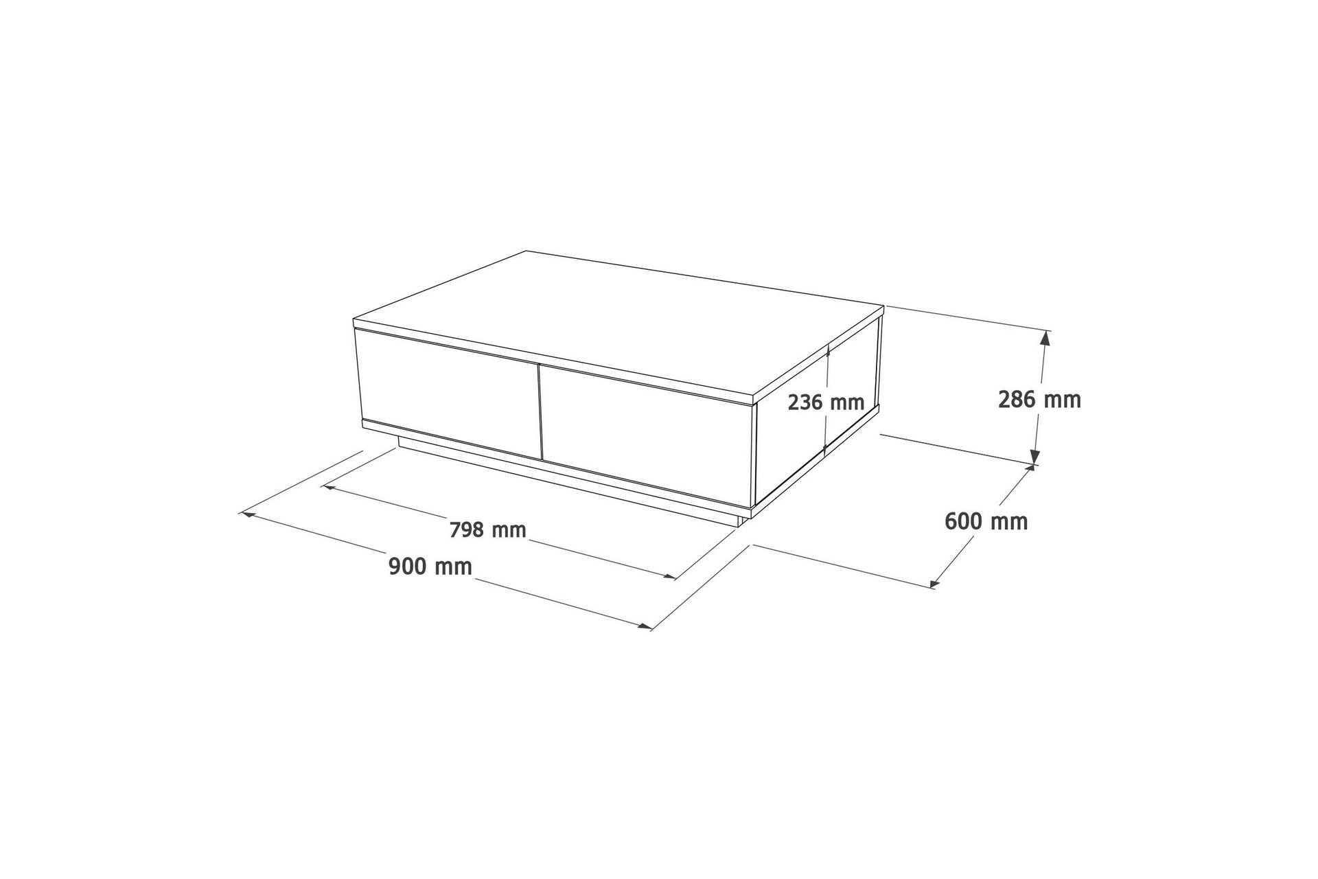 Najar Sofabord 90 cm - Brun/Hvit - Møbler - Bord - Sofabord