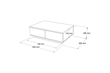 Najar Sofabord 90 cm - Brun/Hvit - Møbler - Bord - Sofabord