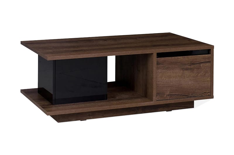 Najera Sofabord 120 cm med Oppbevaring, Valnøttsbrun/Svart