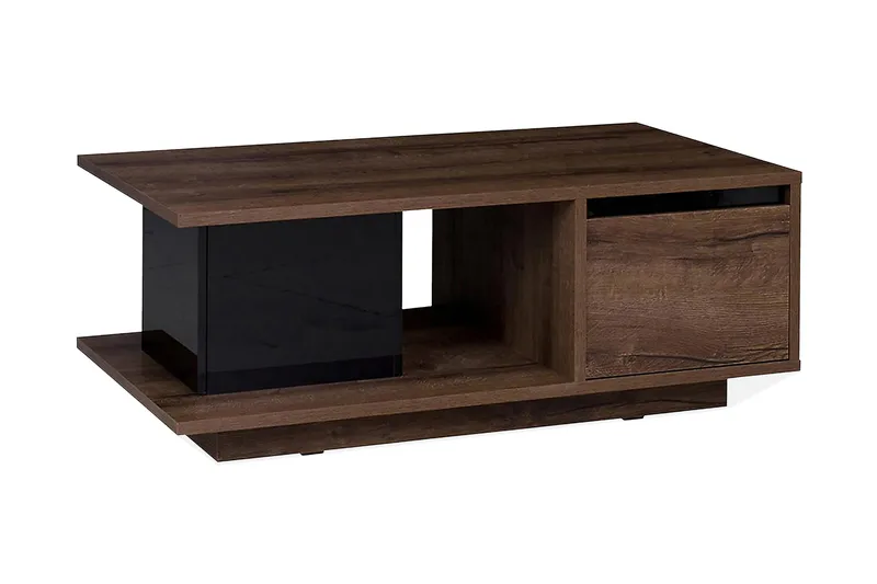 Najera Sofabord 120 cm med Oppbevaring, Valnøttsbrun/Svart