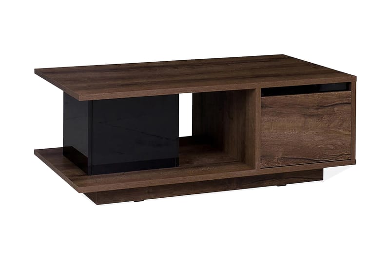 Najera Sofabord 120 cm med Oppbevaring - Valnøttsbrun/Svart - Møbler - Bord - Sofabord