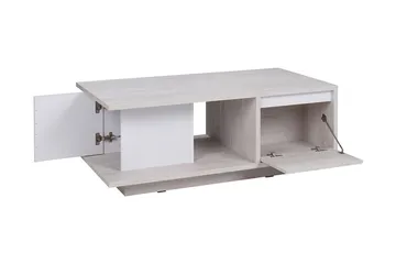 Najera Sofabord 120 cm med Oppbevaring - Valnøttsbrun/Svart - Møbler - Bord - Sofabord
