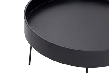 Nandan 80 cm Rundt Sofabord i Mørkt Tre - Svart - Møbler - Bord - Sofabord