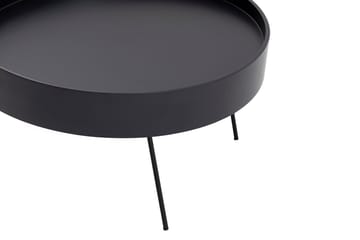 Nandan 80 cm Rundt Sofabord i Mørkt Tre - Svart - Møbler - Bord - Sofabord