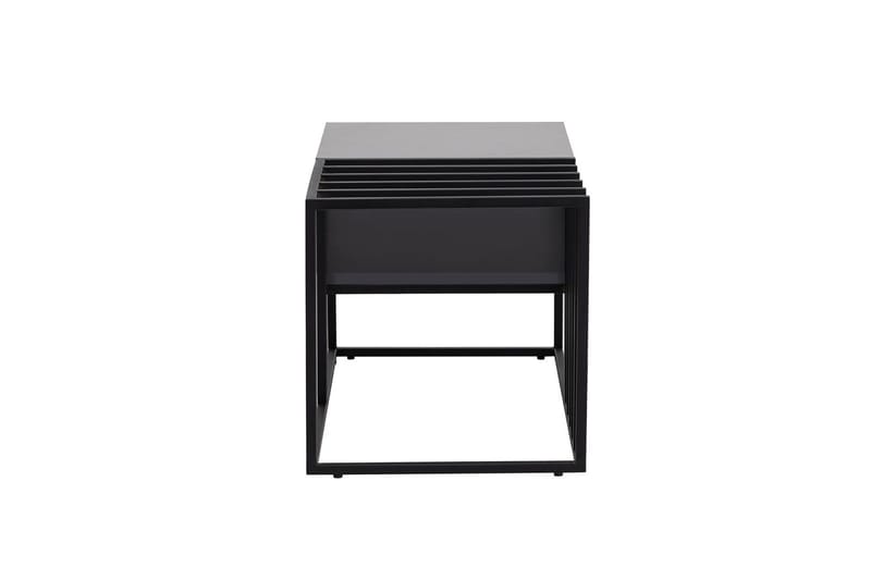 Natsumi 90 cm Rektangulært Sofabord med Skuffer i Metall med Glassplate - Svart - Møbler - Bord - Sofabord