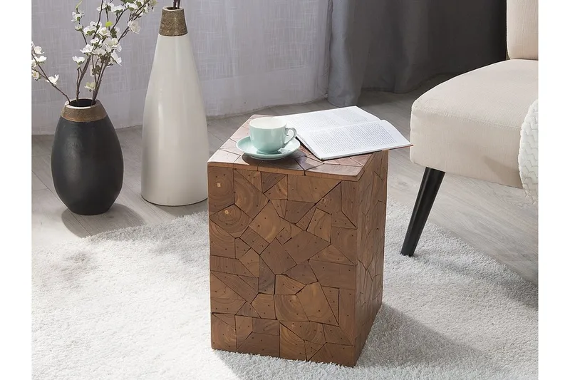 Nelson Kvadratisk Sofabord 30 cm i Teak, Brun