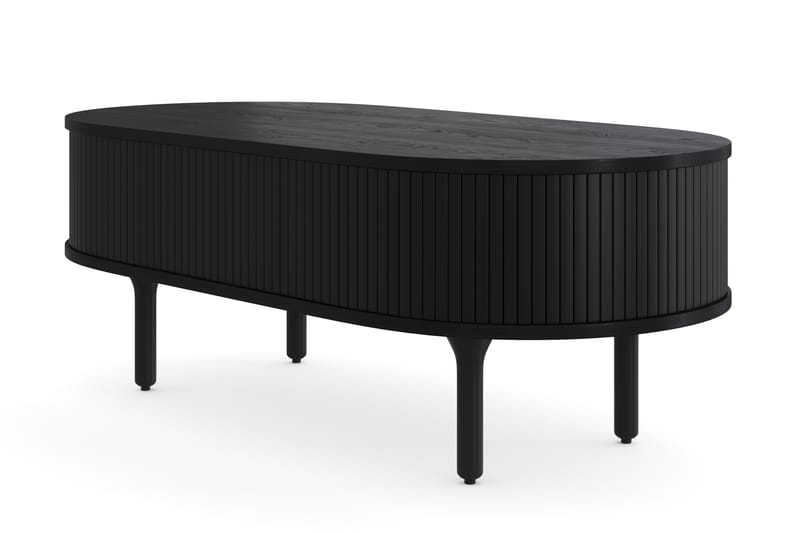 Noira Sofabord 118 cm Ovalt med Oppbevaringsskuff - Svart - Sofabord