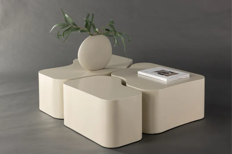 Nordland 92x74 cm Rektangulært Sofabord i Tre - Beige - Møbler - Bord - Sofabord