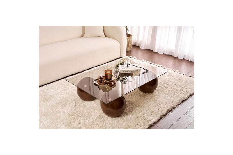 Sofabord Nordure Koushik Sofabord 110 cm Sand,Sjokoladebrun - Møbler - Bord - Sofabord