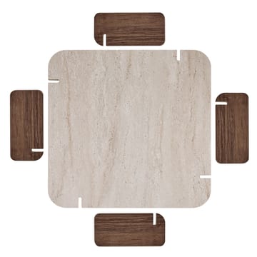 Sofabord Nordure Marais (90 x 35 x 90 cm) Travertin valnøtt - Møbler - Bord - Sofabord