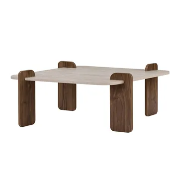 Sofabord Nordure Marais (90 x 35 x 90 cm) Travertin valnøtt