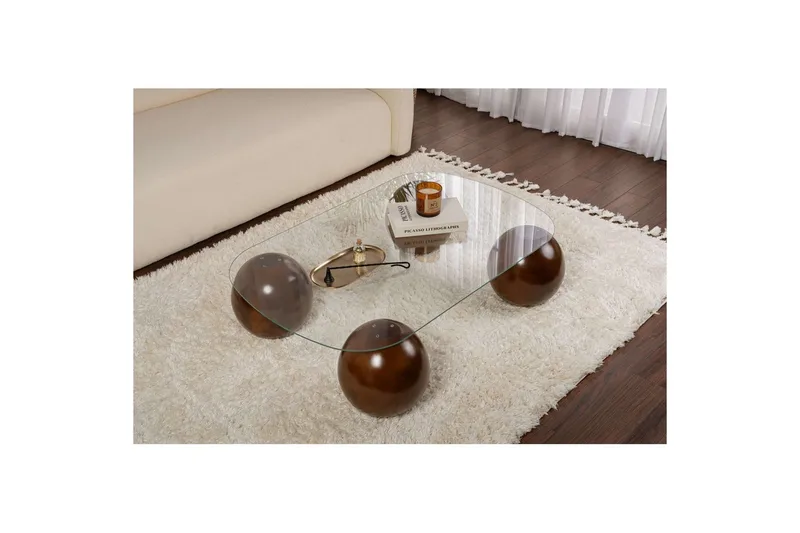 Sofabord Nordure Maroulburg Sofabord 118 cm Hvit,Brun - Møbler - Bord - Sofabord