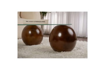 Sofabord Nordure Maroulburg Sofabord 118 cm Hvit,Brun - Møbler - Bord - Sofabord