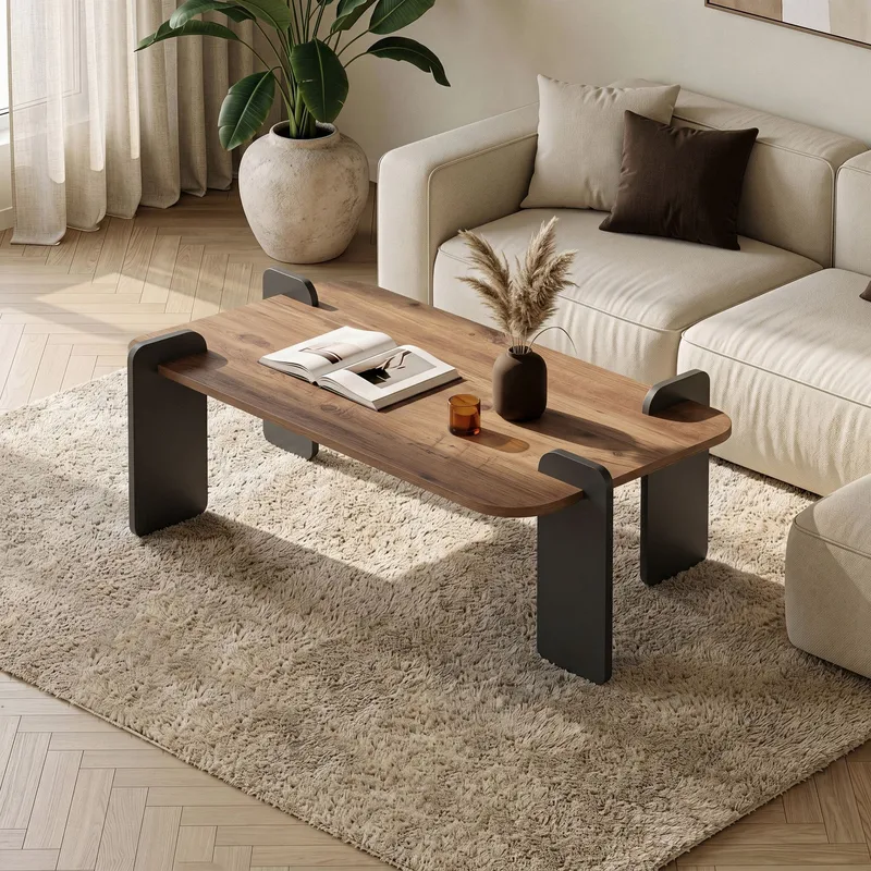 Sofabord Nordure Renard (120 x 35 x 60 cm) Atlantisk furu antrasitt - Atlantisk furu og antrasitt - Møbler - Bord - Sofabord