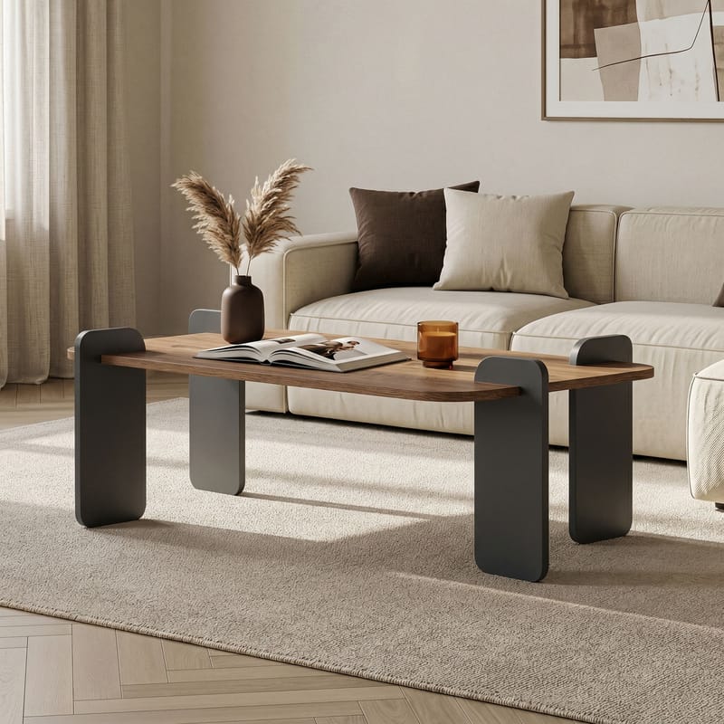 Sofabord Nordure Renard (120 x 35 x 60 cm) Atlantisk furu antrasitt - Atlantisk furu og antrasitt - Møbler - Bord - Sofabord