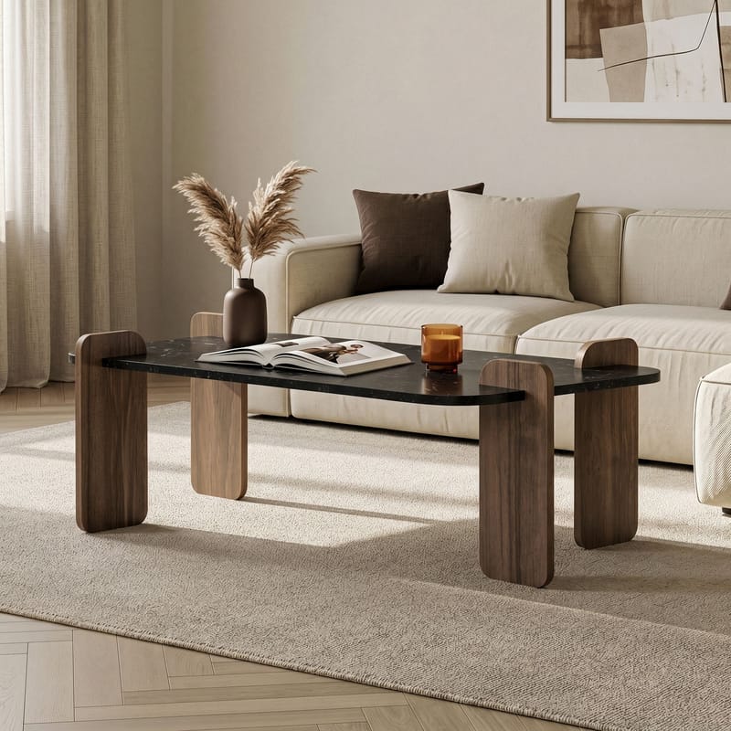 Sofabord Nordure Renard (120 x 35 x 60 cm) Lotus valnøtt - Møbler - Bord - Sofabord