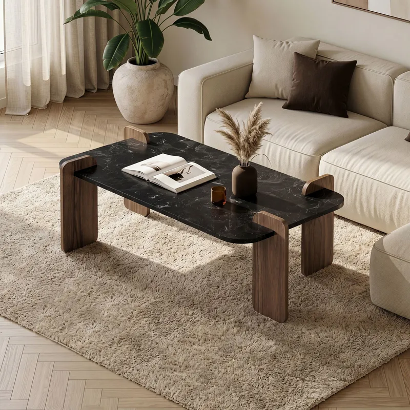 Sofabord Nordure Renard (120 x 35 x 60 cm) Lotus valnøtt - Møbler - Bord - Sofabord