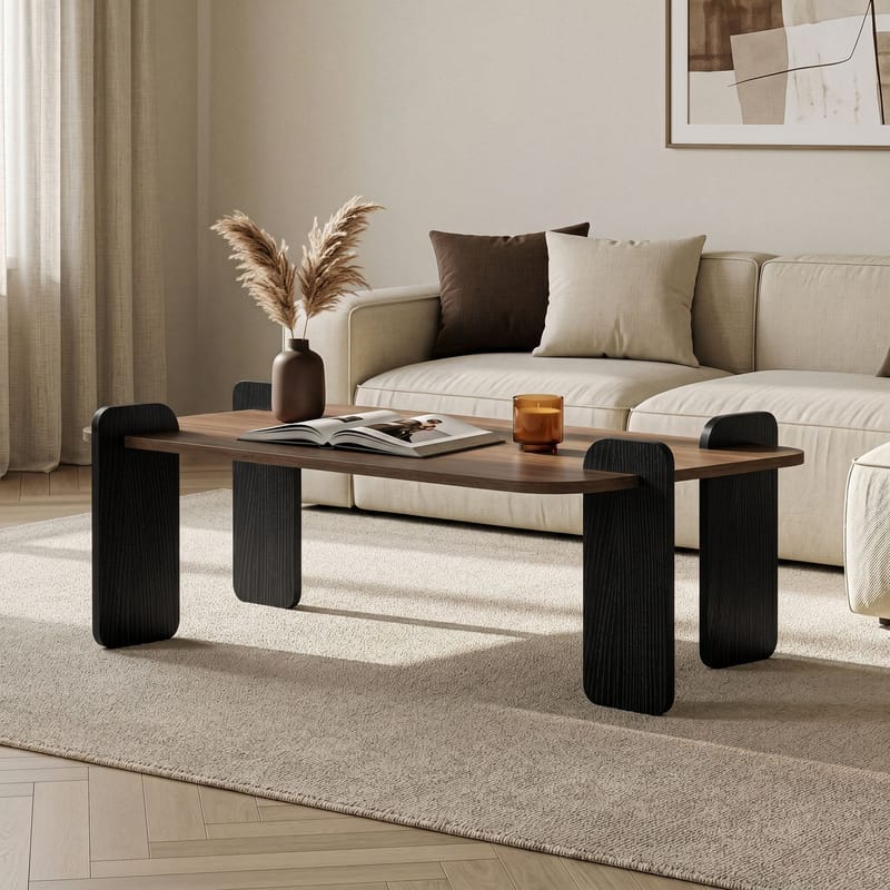 Sofabord Nordure Renard (120 x 35 x 60 cm) Valnøttre svart - Møbler - Bord - Sofabord