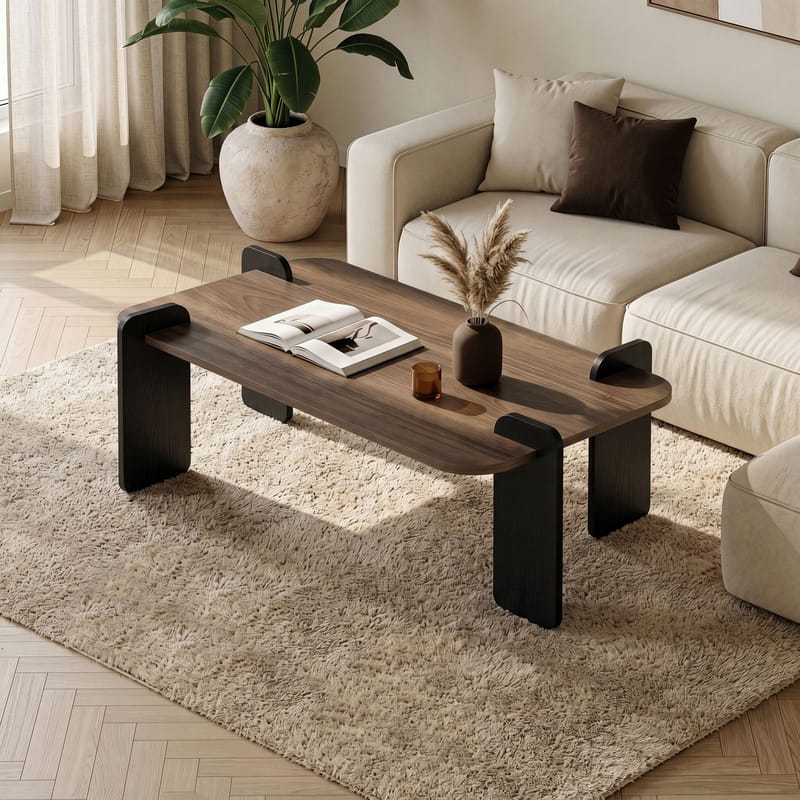 Sofabord Nordure Renard (120 x 35 x 60 cm) Valnøttre svart - Møbler - Bord - Sofabord